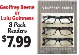 Ocean State Job Lot Geoffrey Beene Lulu Guinness or 3 Pack Readers offer