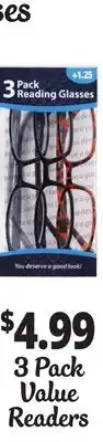 Ocean State Job Lot 3 Pack Value Readers offer