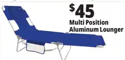 Ocean State Job Lot Multi Position Aluminum Lounger offer