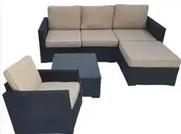 Ocean State Job Lot 6-Piece Resin Wicker Sectional Dark Brown/Tan offer
