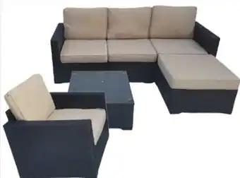 Ocean State Job Lot 6-Piece Resin Wicker Sectional Dark Brown/Tan offer