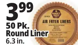 Ocean State Job Lot Baker's Choice Round Air Fryer Liners 50 Count offer