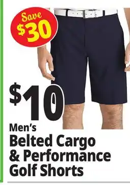 Ocean State Job Lot Men's Belted Cargo & Performance Golf Shorts offer