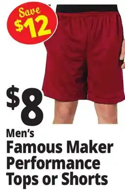 Ocean State Job Lot Men's Famous Maker Performance Tops or Shorts offer