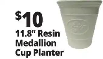 Ocean State Job Lot 11.8 Resin Medallion Cup Planter offer