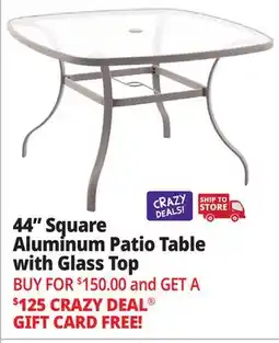 Ocean State Job Lot 44 Square Aluminum Patio Table with Glass Top offer
