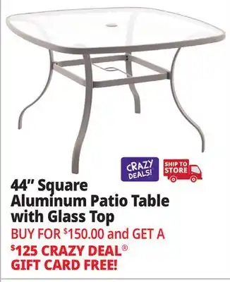 Ocean State Job Lot 44 Square Aluminum Patio Table with Glass Top offer