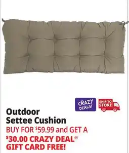 Ocean State Job Lot OutdoorLiving Furnishings Acrylic Settee Patio Cushion with 3M Scotchgard Taupe offer