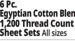 Ocean State Job Lot 6 Pc. Egyptian Cotton Blend 1,200 Thread Count Sheet Sets offer
