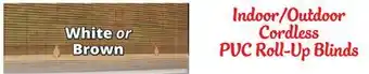 Ocean State Job Lot Indoor/Outdoor White PVC Cord Free Roll-Up Blind 30 offer