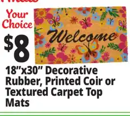 Ocean State Job Lot 18x30 Decorative Rubber, Printed Coir or Textured Carpet Top Mats offer