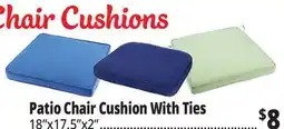 Ocean State Job Lot Patio Chair Cushion With Ties offer