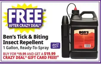 Ocean State Job Lot Ben's Tick & Biting Insect Repellent offer