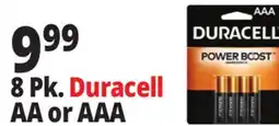 Ocean State Job Lot 8 Pk. Duracell AA or AAA offer