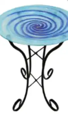 Ocean State Job Lot 16 Blue Swirl Bird Bath offer