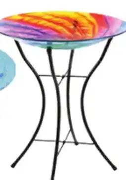 Ocean State Job Lot Glass Bird Baths 18 Rainbow offer
