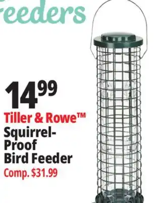 Ocean State Job Lot Tiller & Rowe Squirrel Proof Bird Feeder offer