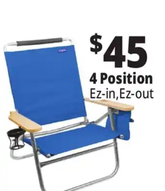 Ocean State Job Lot 4-Position Copa High Back Beach Chair offer