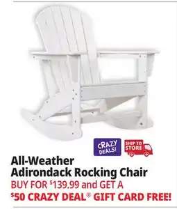 Ocean State Job Lot All-Weather Adirondack Rocking Chair White offer