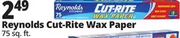 Ocean State Job Lot Reynolds Kitchens Cut-Rite Wax Paper 75 sq ft offer