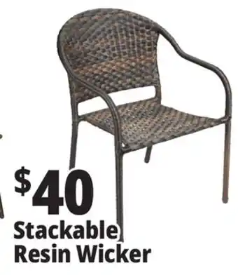 Ocean State Job Lot Outdoor Living Accents Resin Wicker Stacking Chair offer
