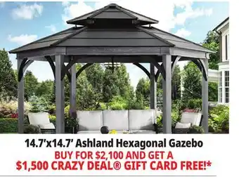 Ocean State Job Lot Ashland 14.7' x 14.7' Hexagonal Hardtop Gazebo offer