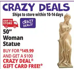 Ocean State Job Lot 50 Infinity Woman Garden Statue offer