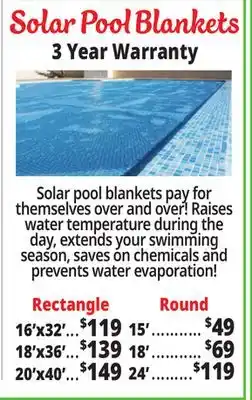 Ocean State Job Lot Solar Pool Blankets offer