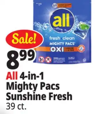 Ocean State Job Lot All 4-in-1 Mighty Pacs Sunshine Fresh offer