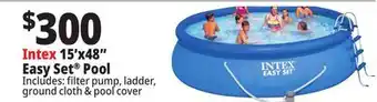 Ocean State Job Lot Intex 15' x 48 Easy Set Above Ground Pool Set offer