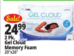 Ocean State Job Lot pureLUX Shapeable Gel Memory Foam Comfort Pillows 2-Count offer