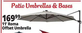Ocean State Job Lot 11' Roma Offset Patio Umbrella with Solar LED Lights Beige offer