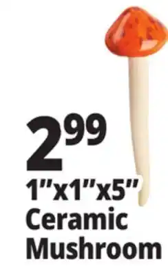 Ocean State Job Lot Outdoor Living Accents Mini Ceramic Mushroom 5.5 offer