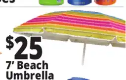Ocean State Job Lot 7' Fiberglass Tilting Beach Umbrella offer