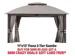 Ocean State Job Lot Sunjoy Fiona 2-Tier Gazebo 11' x 13' Light Gray offer