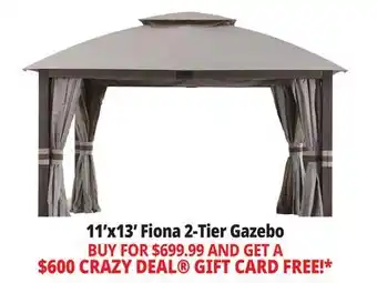 Ocean State Job Lot Sunjoy Fiona 2-Tier Gazebo 11' x 13' Light Gray offer