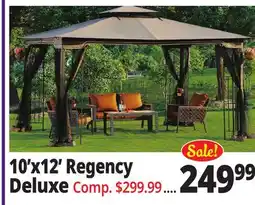 Ocean State Job Lot Regency II 10' x 12' Gazebo with Netting Brown offer