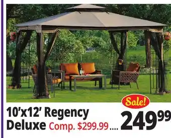 Ocean State Job Lot Regency II 10' x 12' Gazebo with Netting Brown offer