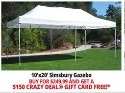 Ocean State Job Lot Simsbury 10' x 20' One-Touch Pop-Up Gazebo offer