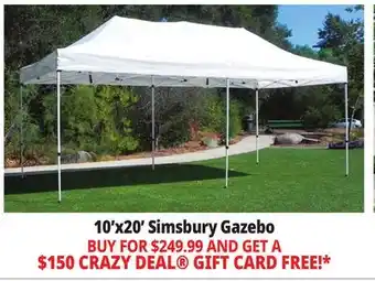 Ocean State Job Lot Simsbury 10' x 20' One-Touch Pop-Up Gazebo offer