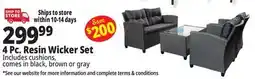 Ocean State Job Lot Outdoor 4-Piece Resin Wicker Patio Set offer