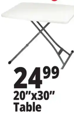 Ocean State Job Lot Enduro Adjustable White Folding Table 20 x 30 offer