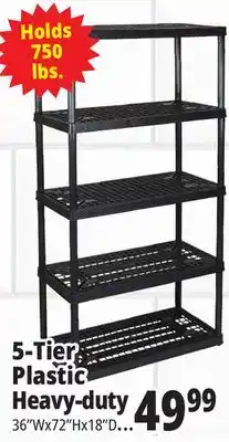 Ocean State Job Lot Maxit 5-Tier Heavy-Duty Plastic Shelving Unit offer