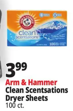 Ocean State Job Lot Arm & Hammer Clean Scentsations Purifying Waters Scented Fabric Softener Sheets 100 Count offer