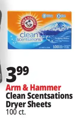 Ocean State Job Lot Arm & Hammer Clean Scentsations Purifying Waters Scented Fabric Softener Sheets 100 Count offer