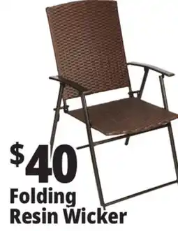 Ocean State Job Lot Resin Wicker Folding Chair offer