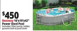 Ocean State Job Lot Bestway 16' Above Ground Power Steel Oval Pool Set offer