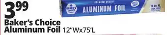 Ocean State Job Lot Baker's Choice Premium Quality Aluminum Foil 75 sq ft offer