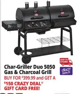 Ocean State Job Lot Char-Griller Duo 5050 Gas & Charcoal Grill Black offer