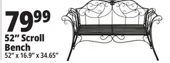 Ocean State Job Lot Outdoor Living Furnishings Metal Garden Bench offer
